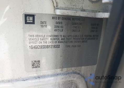 2011 Buick Lacrosse Cxl from USA, damaged, VIN 1G4GC5ED3BF218332